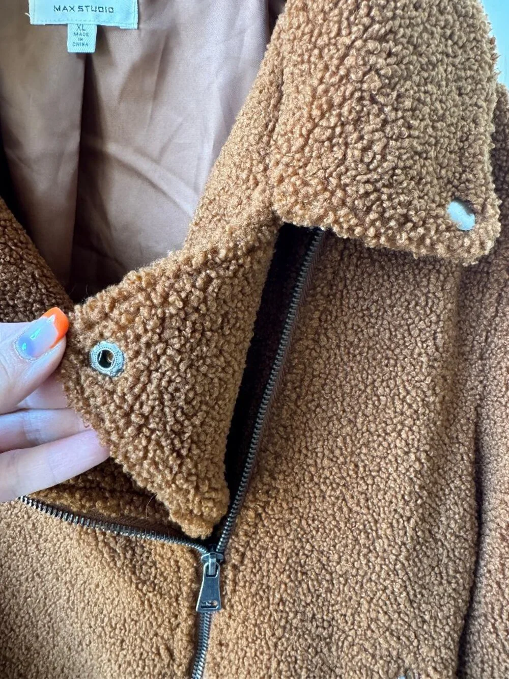 Teddy Bear Moto Jacket Brown Faux Fur/Fleece